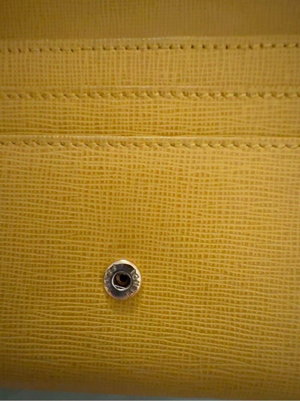 Fendi Yellow Textured Leather Continental Wallet Long Bifold - Picture 6 of 6